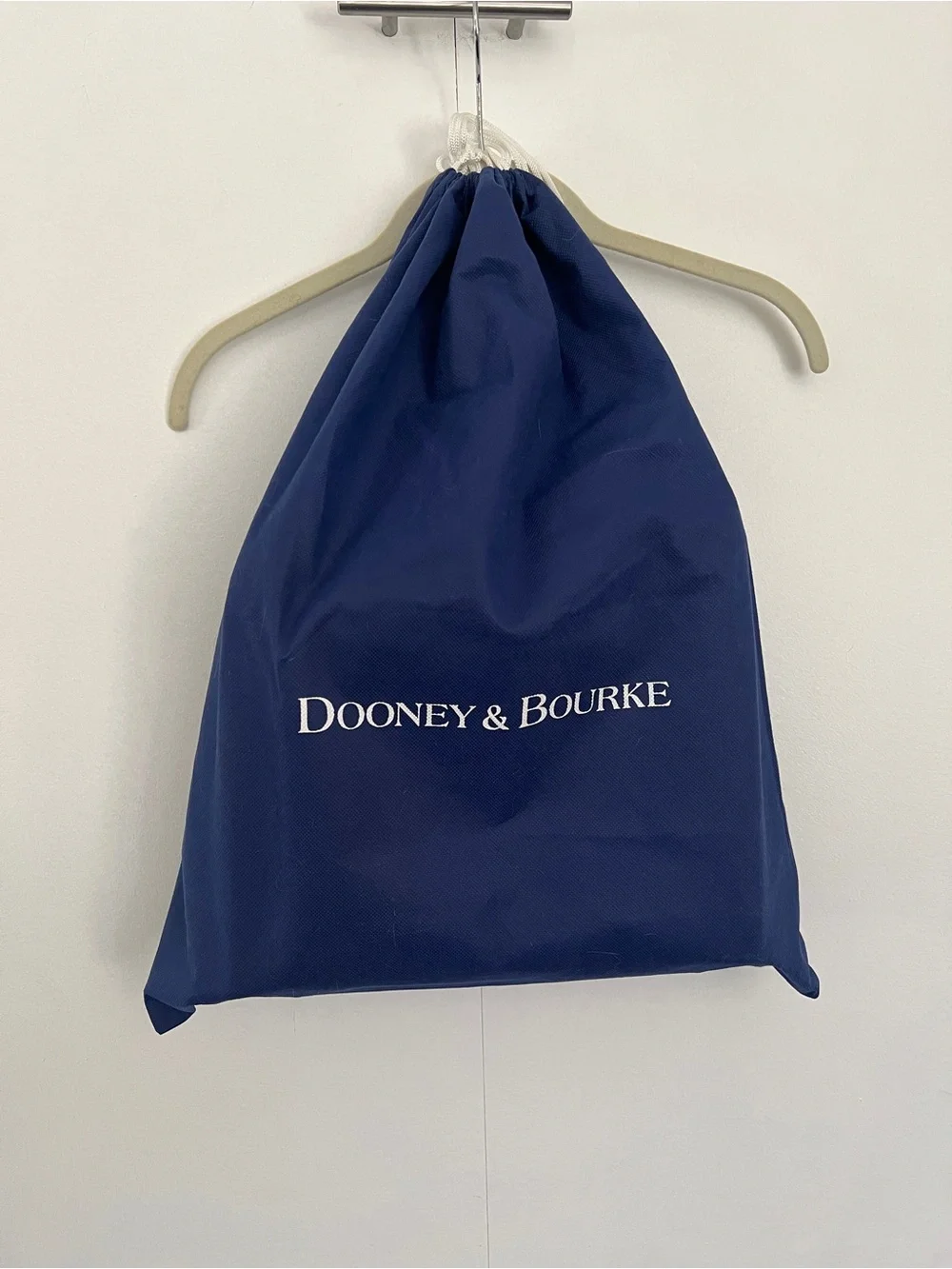 Dooney & Bourke Black Leather Shoulder Bag with Brown Trim